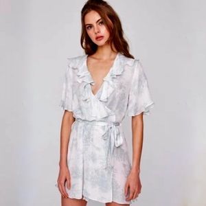 Stone Cold Fox Ruffled Wrap Silk Dress